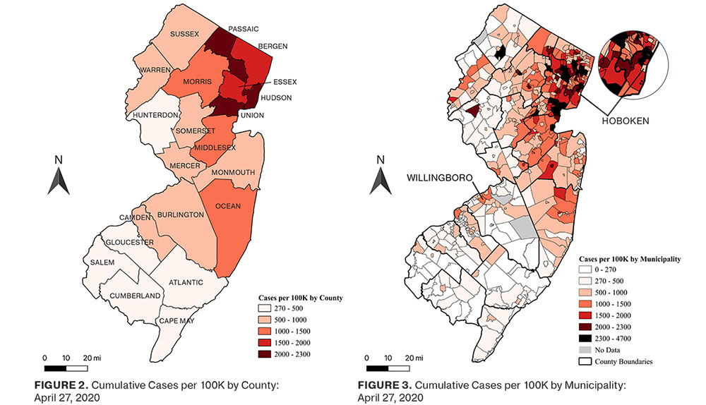 Maps from âMunicipal Variations in COVID-19 Case Rates in New Jerseyâ