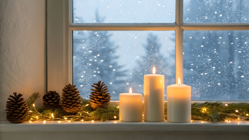 Holiday scene in winter.