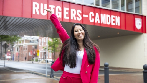 Law graduate Sara Zizak on the Rutgers-Camden campus