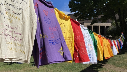 T-shirt blowing in breeze