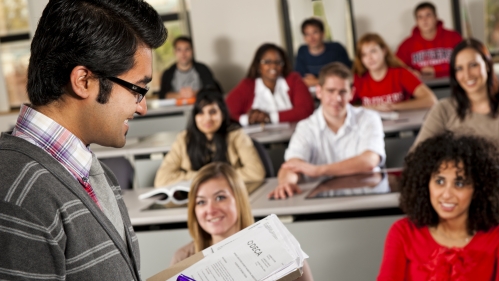 Professor teaching class