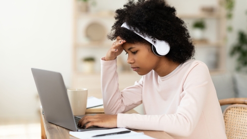 Child struggling with online learning