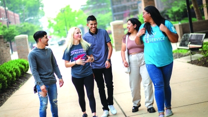 Students on Campus Walking