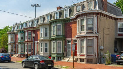 A photograph of a neighborhood in Camden, New Jersey.