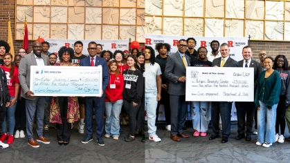 NJ elected officials present Rutgers–Camden with a $2.5 check for civic engagement