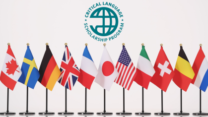 Flags and Critical Language Scholarship Logo