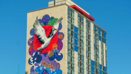 he Past Supporting the Future is a mural that covers the upper half of the west wall of the 21-story Crane Community Center located in Philadelphia, Pennsylvania’s Chinatown neighborhood. 