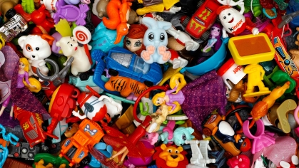 A pile of cheap plastic toys