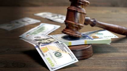 gavel and money