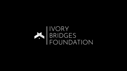 Black and white image of the Ivory Bridges Foundation mark