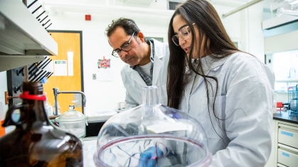 David Salas-de La Cruz and Abby Morales in Lab