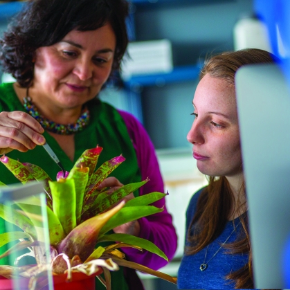 student  in botany experiment