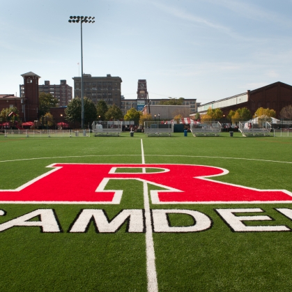 the turf on the Rutgers–Camden athletic field