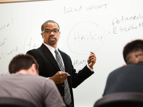 Professor teaching class