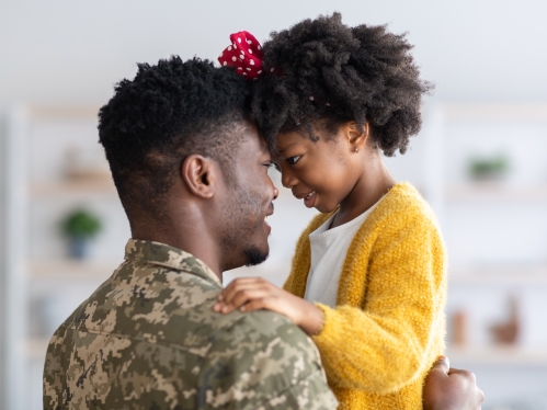 veteran with child