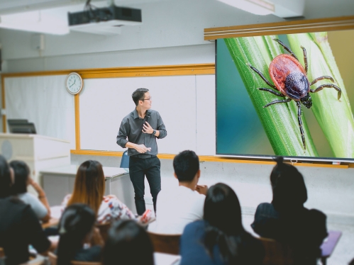 students in classroom learning about lyme disease