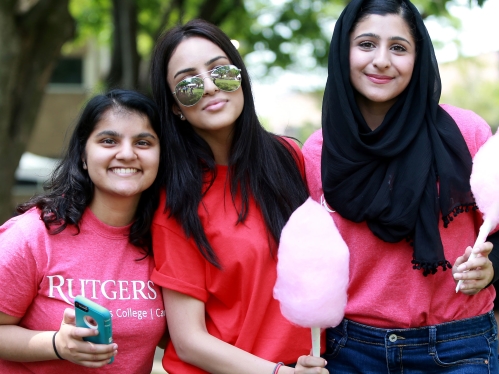 Students with cotton candy