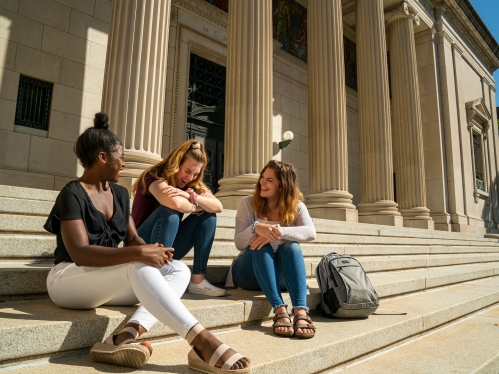 Students on steps