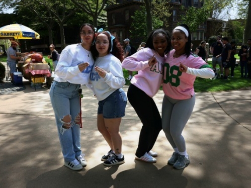MSU sorority sisters gathered outside