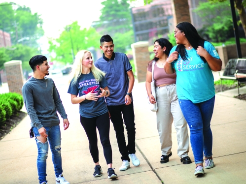 Students on Campus Walking