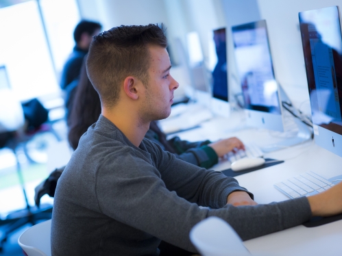 Student working on computer