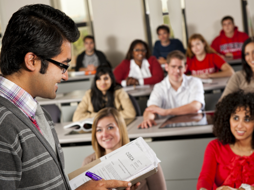 Professor teaching class