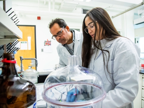 David Salas-de La Cruz and Abby Morales in Lab