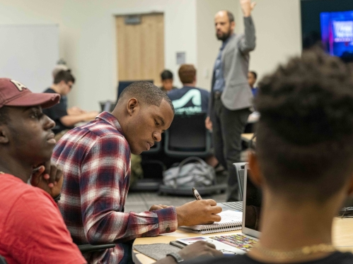 students working in classroom
