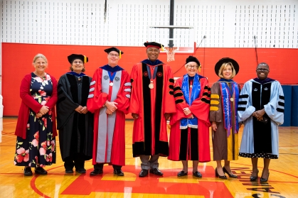 Chancellor Tillis and Deans during Convocation