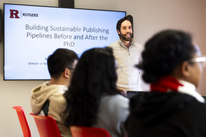 Dan Semenza presents at the first Dissertation Boot Camp.