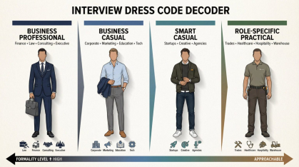 Illustration of acceptable interview attire