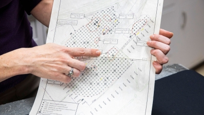 Kim Moran with Whispering Woods site map