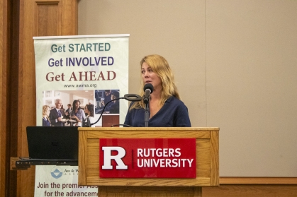 Kimberley Miner speaks to the audience at the conference.