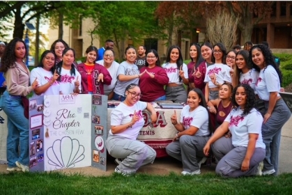 Sorority Sisters showing off call signs