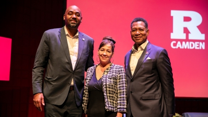 Camden City Council members Arthur Barclay and Jannette Ramos join Chancellor Tillis during the Spring Address