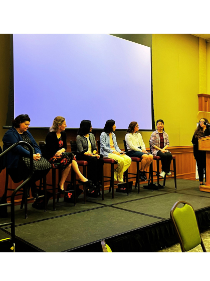 The panel at the Claire Booth Luce Lecture discuss careers in STEM.