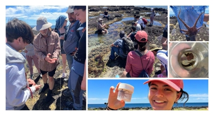 Dr. Vagelli leads a group of students in Patagonia