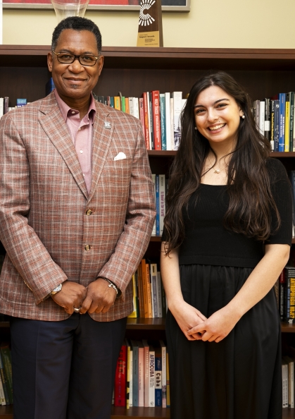 Chancellor Antonio D. Tillis and Sophia Westfall