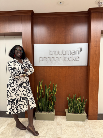 Diallo at the law firm where she spent two summers and where she will be working after graduation.