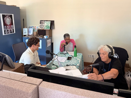 Student interviews with two members of a radio station