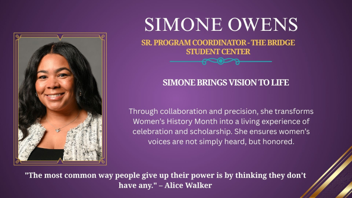 Honorary slide for Simone Owens.