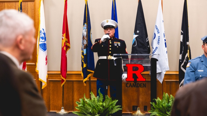 Bill Mead CCAS’79 GSC’88 sings the National Anthem