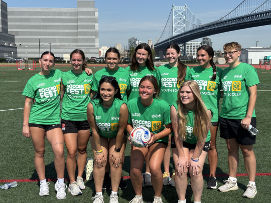 Rutgers Soccer players together at SoccerFest26.