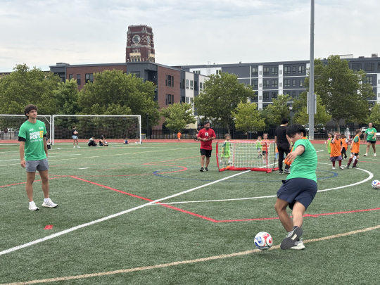 Rutgers-Camden soccer players at SoccerFest26.