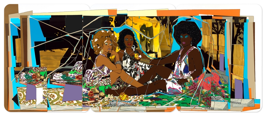  Le Dejeuner sur l'berbe - Le Trois Femmes Nories- artwork by Mickalene Thomas