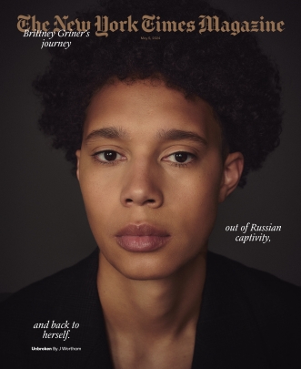 New York Times Cover of Brittney Griner- artwork by Mickalene Thomas