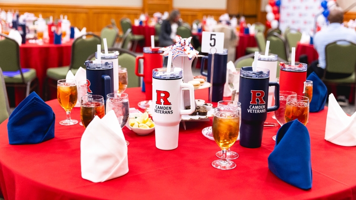 Table layout during the 2024 Chancellor's Veterans Day Luncheon