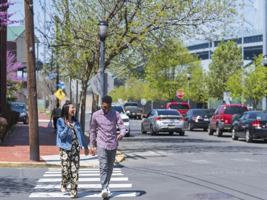 Student Crossing the Streets of Camden