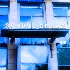 Font facade of Rutgers Law School in Camden