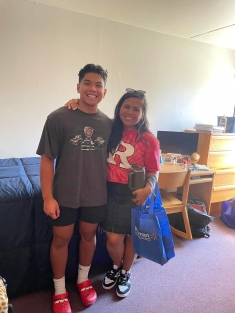 Nagtalon-Ramos and her oldest son, Leo on move in day